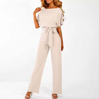 Damen Jumpsuit | Stilvoll – Einfarbig – Komfortabel – Langlebig – Vielseitig – Trendy-Beige-S-Luzern Mode