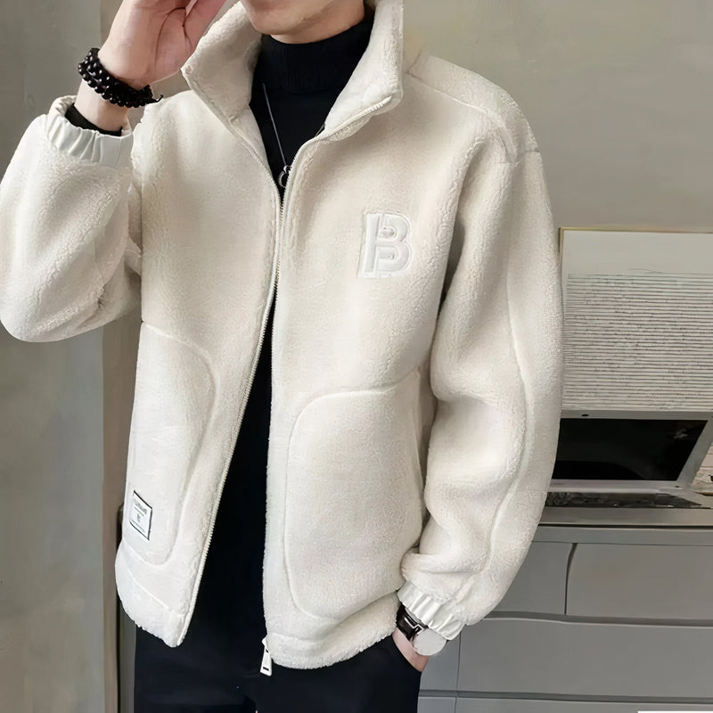 Herren Fleece-Jacke mit hohem Kragen – Mailand