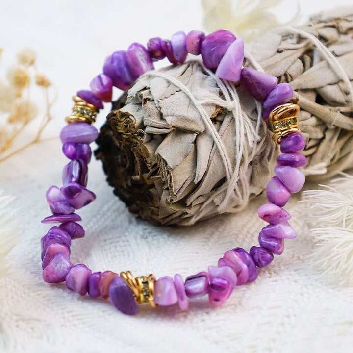 Armband für Damen | Stilvoll | Naturstein | Kristallperlen-Amethyst-Luzern Mode