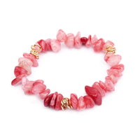 Armband für Damen | Stilvoll | Naturstein | Kristallperlen-Erdbeerquarz-Luzern Mode