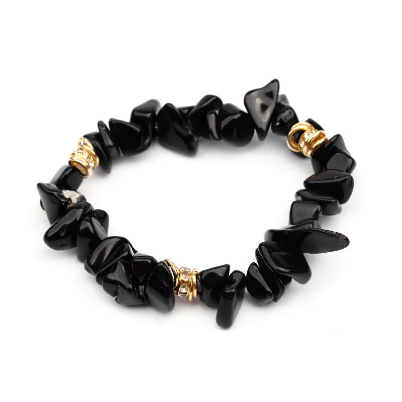 Armband für Damen | Stilvoll | Naturstein | Kristallperlen-Obsidian-Luzern Mode