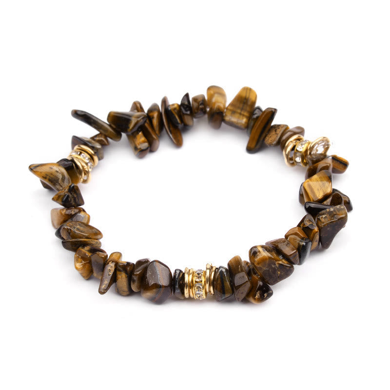 Armband für Damen | Stilvoll | Naturstein | Kristallperlen-Tigerauge-Luzern Mode
