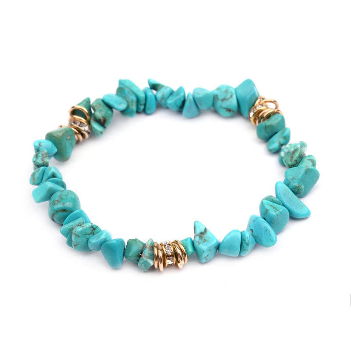 Armband für Damen | Stilvoll | Naturstein | Kristallperlen-Türkis-Luzern Mode