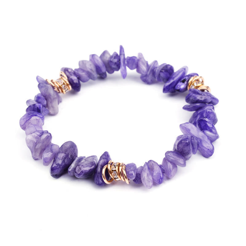 Armband für Damen | Stilvoll | Naturstein | Kristallperlen-Violetter Jade-Luzern Mode