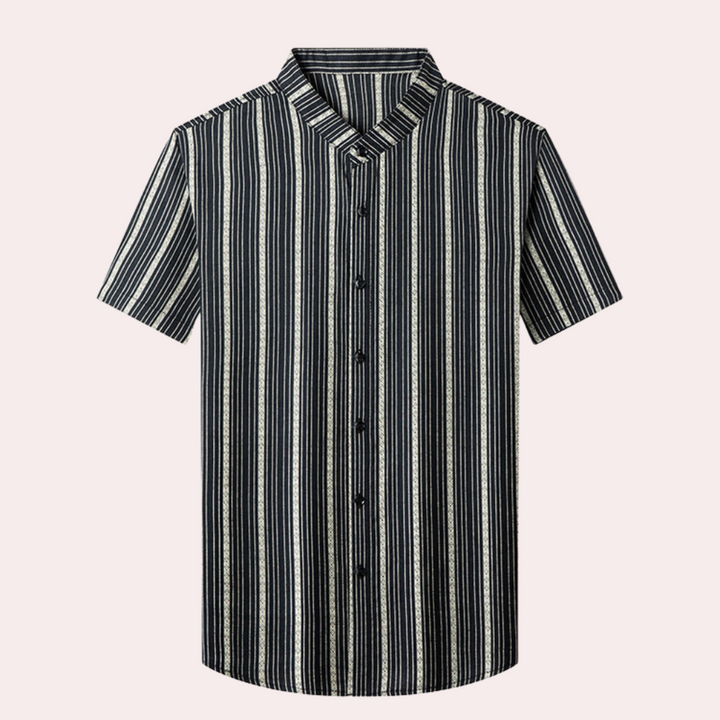Herren Kurzarmhemd mit Streifenmuster - Modern und Elegant-Luzern Mode