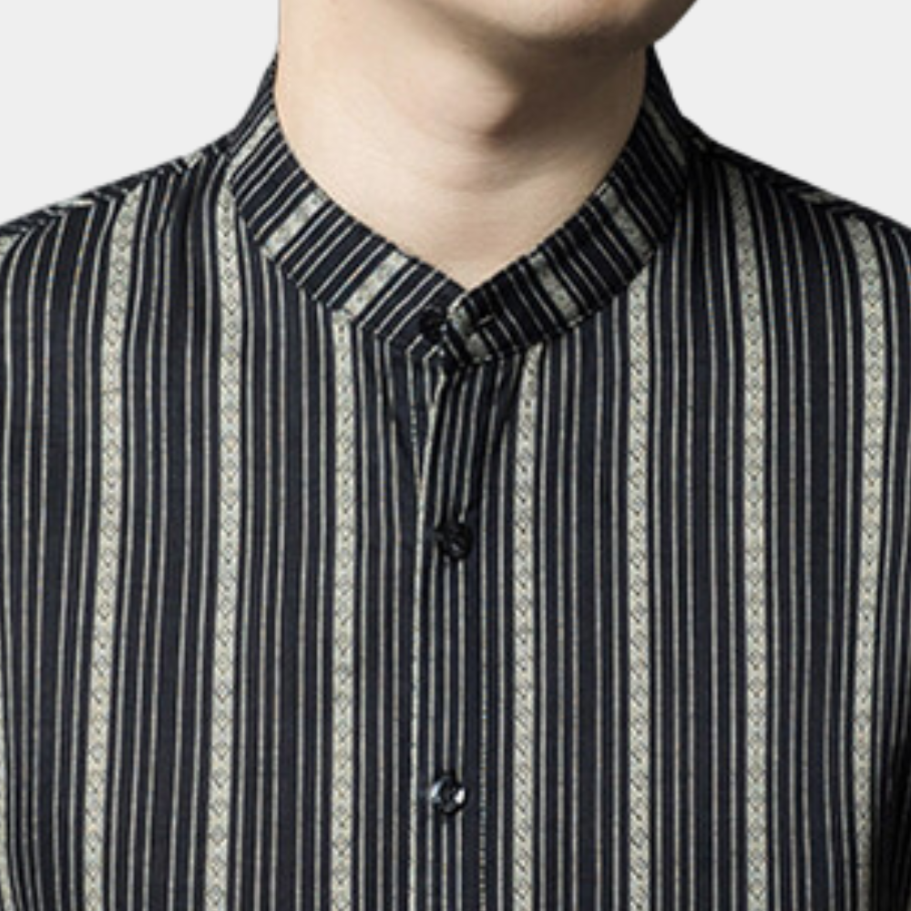 Herren Kurzarmhemd mit Streifenmuster - Modern und Elegant-Luzern Mode