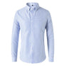 Gestreiftes Herrenhemd | Lange Ärmel | Knöpfe | Kragen | Slim Fit-Himmelblau-S-Luzern Mode