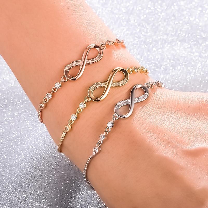 Armband für Damen | Verstellbar | Infinity | Gold | Silber | Diamant-Luzern Mode