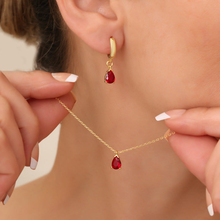 Schmuckset für Damen | Halskette | Ohrringe | Stilvoll | Gold-Ohrringe + Halskette Set-Luzern Mode
