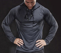 Atmungsaktives Herren Langarm Hoodie für Sport und Freizeit-Dunkelgrau-S-Luzern Mode