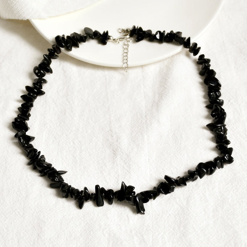 Halskette für Damen | Kristalle | Naturstein | Stilvoll-Obsidian-Luzern Mode