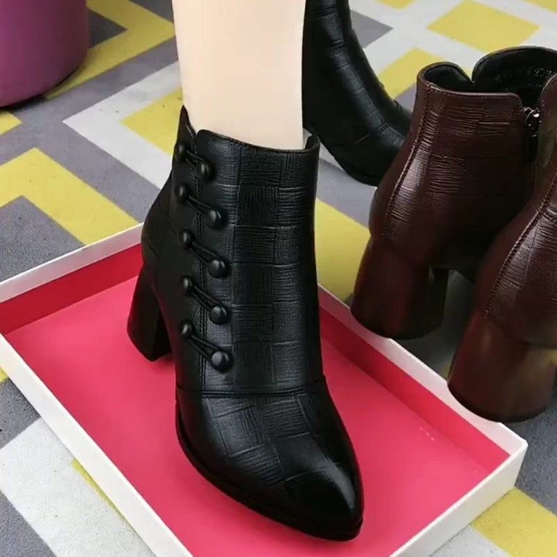 Damen Stiefeletten mit Absatz und Schnürung für Herbst/Winter-Luzern Mode