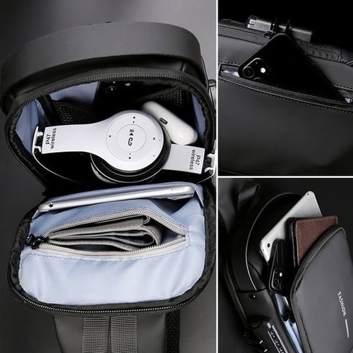 Diebstahlsicherer Rucksack mit USB-Ladeanschluss und Schloss-Luzern Mode