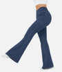 Damen Schlaghose mit Hohem Bund und Taschen - Bequem & Modisch-Blau-S-Luzern Mode
