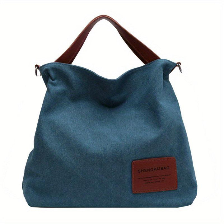 Einfache Canvas Schultertasche für Damen - Alltagstauglich-Blau-Luzern Mode