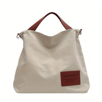 Einfache Canvas Schultertasche für Damen - Alltagstauglich-Cremeweiß-Luzern Mode