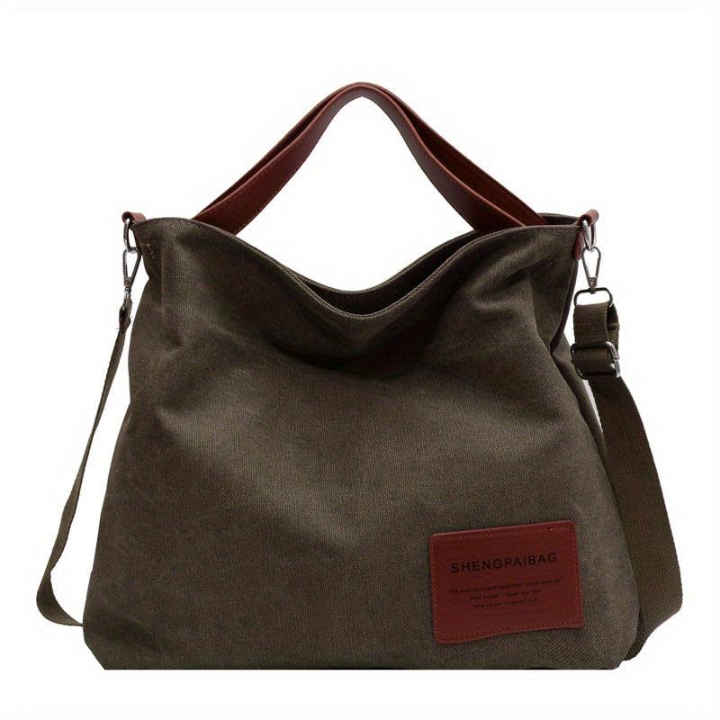 Einfache Canvas Schultertasche für Damen - Alltagstauglich-Grün-Luzern Mode