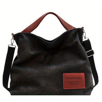 Einfache Canvas Schultertasche für Damen - Alltagstauglich-Schwarz-Luzern Mode