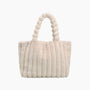 Luxuriöse Damenhandtasche aus Kunstpelz mit Tragegriff-Beige-Luzern Mode