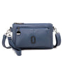 Damen Lederhandtasche mit abnehmbarem Schulterriemen-Blau-Luzern Mode