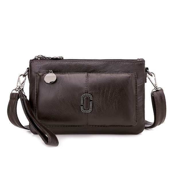 Damen Lederhandtasche mit abnehmbarem Schulterriemen-Braun-Luzern Mode