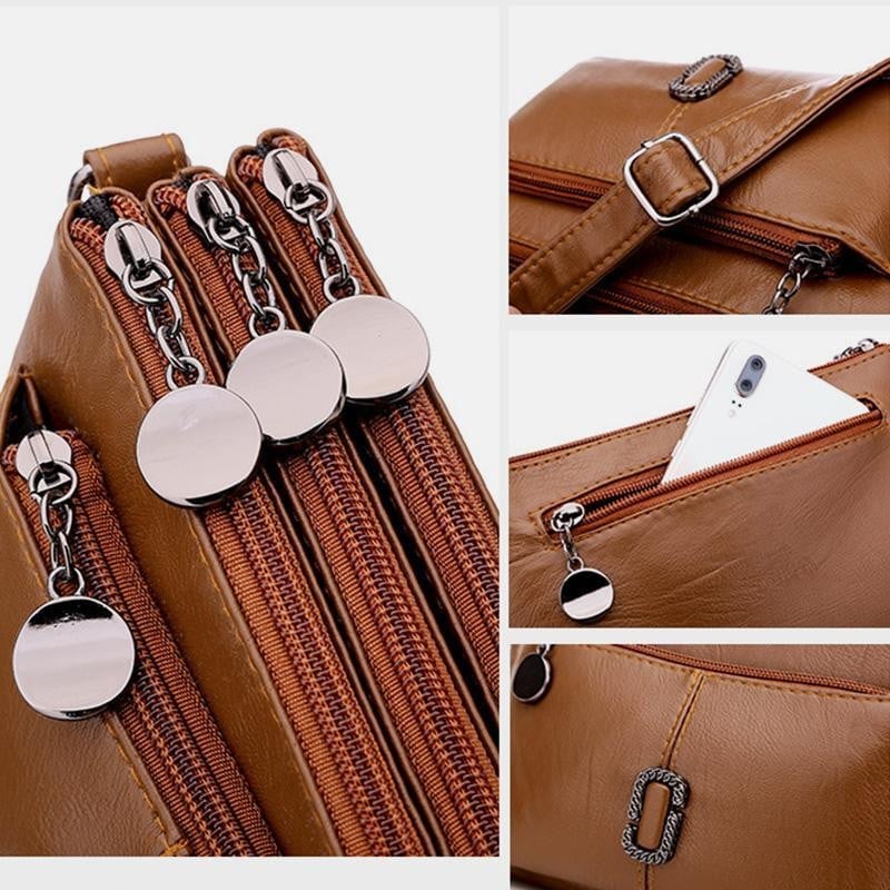 Damen Lederhandtasche mit abnehmbarem Schulterriemen-Luzern Mode