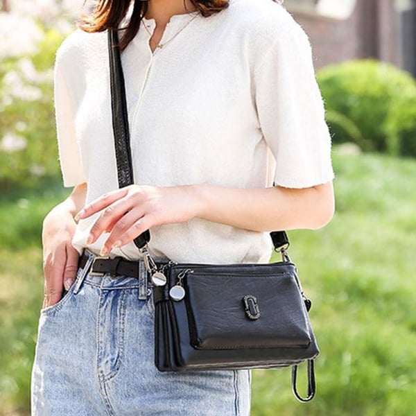 Damen Lederhandtasche mit abnehmbarem Schulterriemen-Luzern Mode