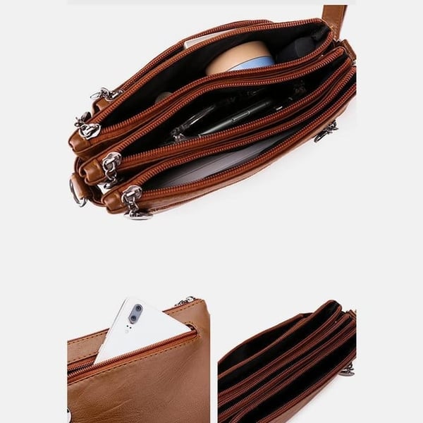Damen Lederhandtasche mit abnehmbarem Schulterriemen-Luzern Mode
