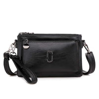 Damen Lederhandtasche mit abnehmbarem Schulterriemen-Schwarz-Luzern Mode