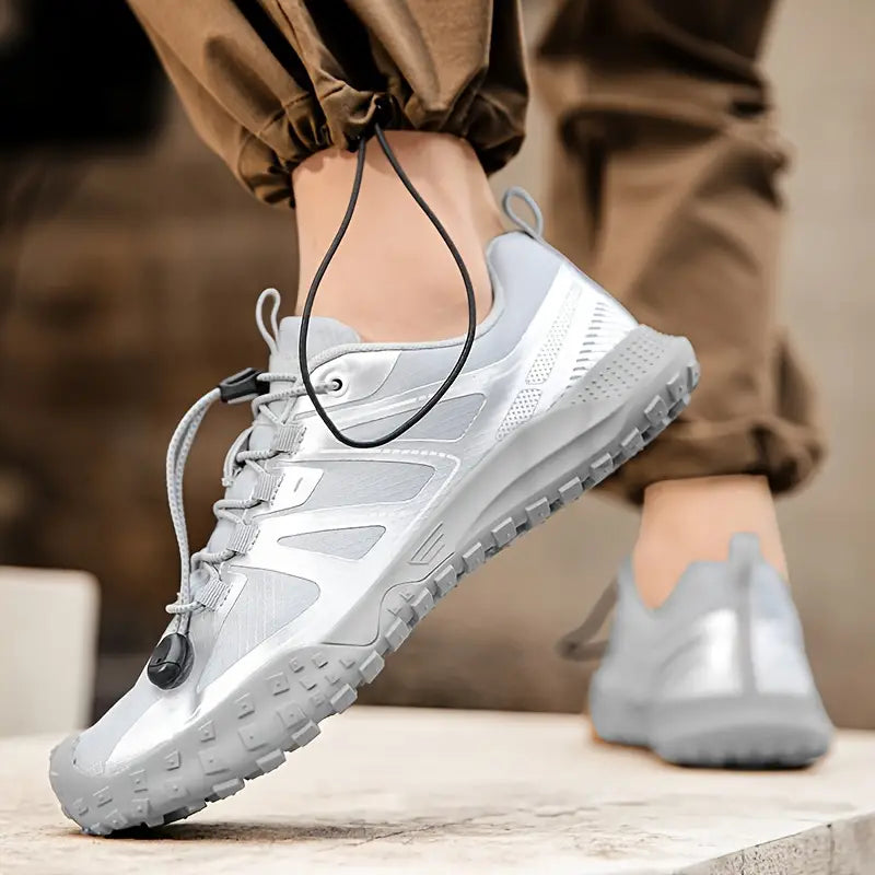 Herren Barfußschuhe für Outdoor Fitness und Wandern-Silbergrau-37.5-Luzern Mode