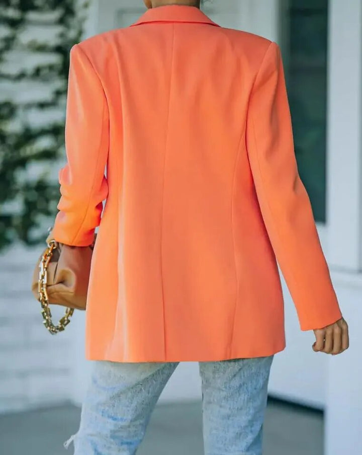 Farbige Damenblazer | Uni | Einknopf | Taschen | Lange Ärmel-Luzern Mode