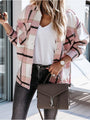 Damen Karohemd Oversize mit Tasche für Herbstmode-Rosa Akzent-S-Luzern Mode