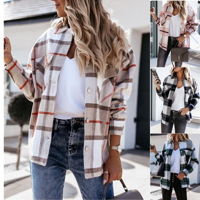 Damen Karohemd Oversize mit Tasche für Herbstmode-Luzern Mode