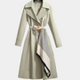 Damen Trenchcoat mit Gürtel - Eleganter Mantel für Herbst-Grün-XS-Luzern Mode