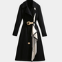Damen Trenchcoat mit Gürtel - Eleganter Mantel für Herbst-Schwarz-XS-Luzern Mode