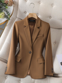 Herren Blazer Slim Fit mit Knopfleiste - Business Mode-Braun-S-Luzern Mode