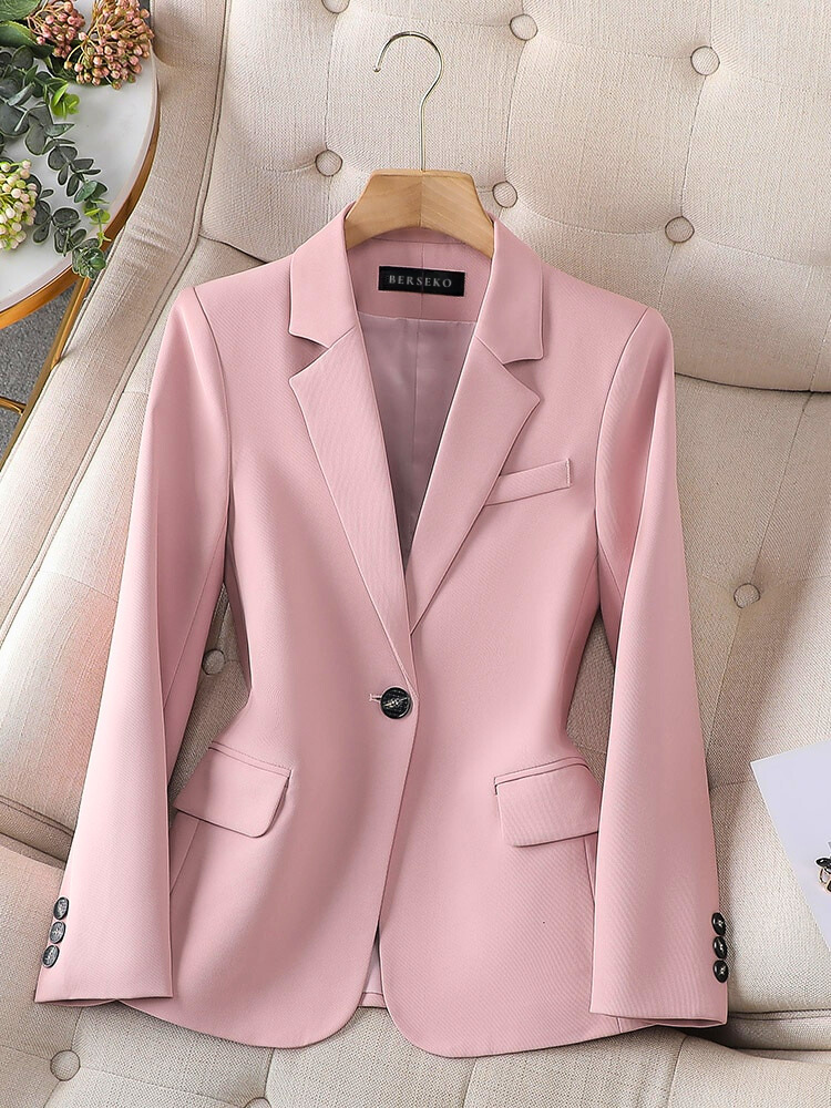 Herren Blazer Slim Fit mit Knopfleiste - Business Mode-Rosa-S-Luzern Mode