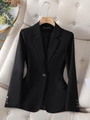 Herren Blazer Slim Fit mit Knopfleiste - Business Mode-Schwarz-S-Luzern Mode