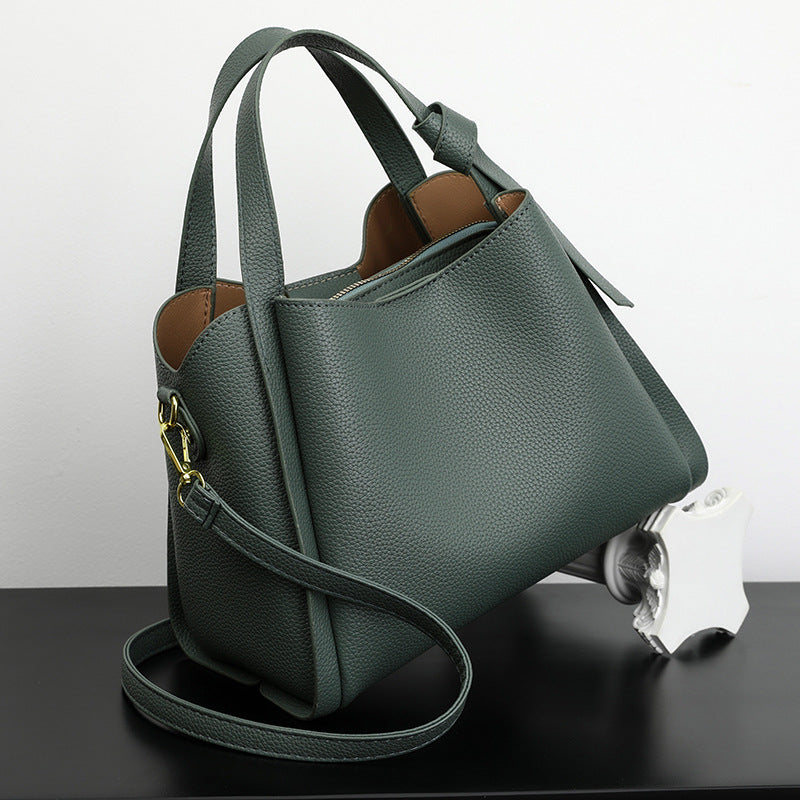 Luxuriöse Damenhandtasche aus Leder mit Schulterriemen-Luzern Mode