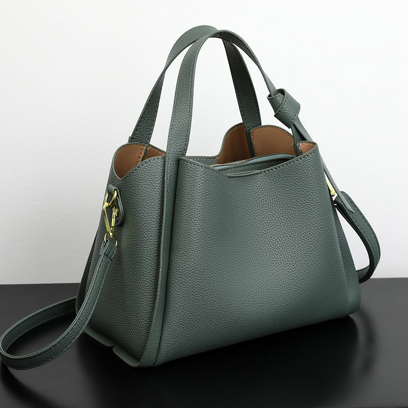 Luxuriöse Damenhandtasche aus Leder mit Schulterriemen-Luzern Mode