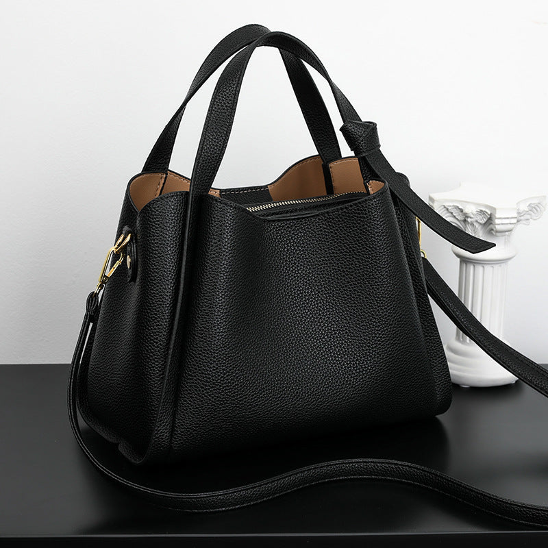 Luxuriöse Damenhandtasche aus Leder mit Schulterriemen-Luzern Mode