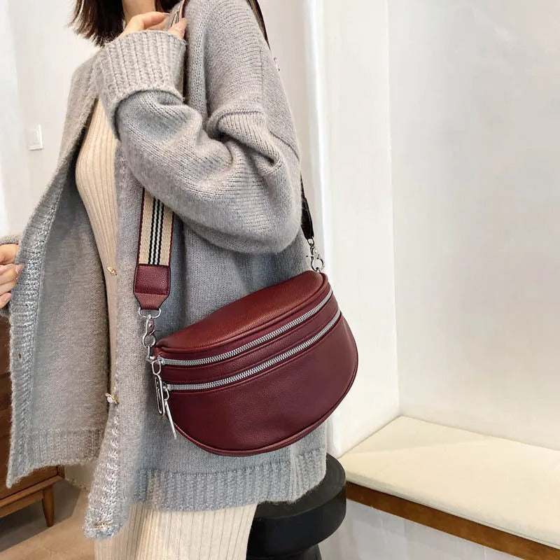 Hüfttasche Leder Unisex mit Verstellbarem Gurt für Reisen-Luzern Mode