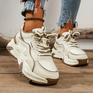 Damen Sneakers | Hohe Sohle | Halbhoch | Schnürverschluss | 2-Farbig-Luzern Mode