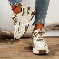Damen Sneakers | Hohe Sohle | Halbhoch | Schnürverschluss | 2-Farbig-Luzern Mode