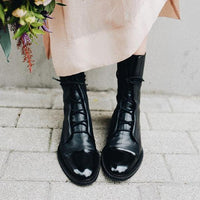 Damen Leder Stiefeletten mit Schnürung für Herbst/Winter-Luzern Mode