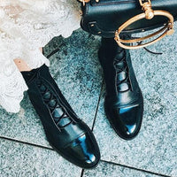Damen Leder Stiefeletten mit Schnürung für Herbst/Winter-Luzern Mode
