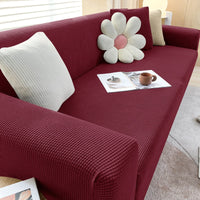 Sofahusse | Stilvoll Einfarbig Dehnbar Vielseitig Langlebig Elastisch-1-Sitzer (90-140cm)-Bordeaux-Luzern Mode