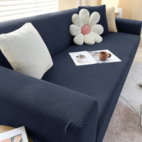 Sofahusse | Stilvoll Einfarbig Dehnbar Vielseitig Langlebig Elastisch-1-Sitzer (90-140cm)-Dunkelblau-Luzern Mode