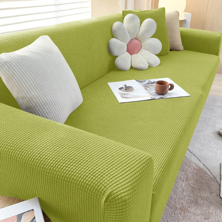 Sofahusse | Stilvoll Einfarbig Dehnbar Vielseitig Langlebig Elastisch-1-Sitzer (90-140cm)-Grasgrün-Luzern Mode