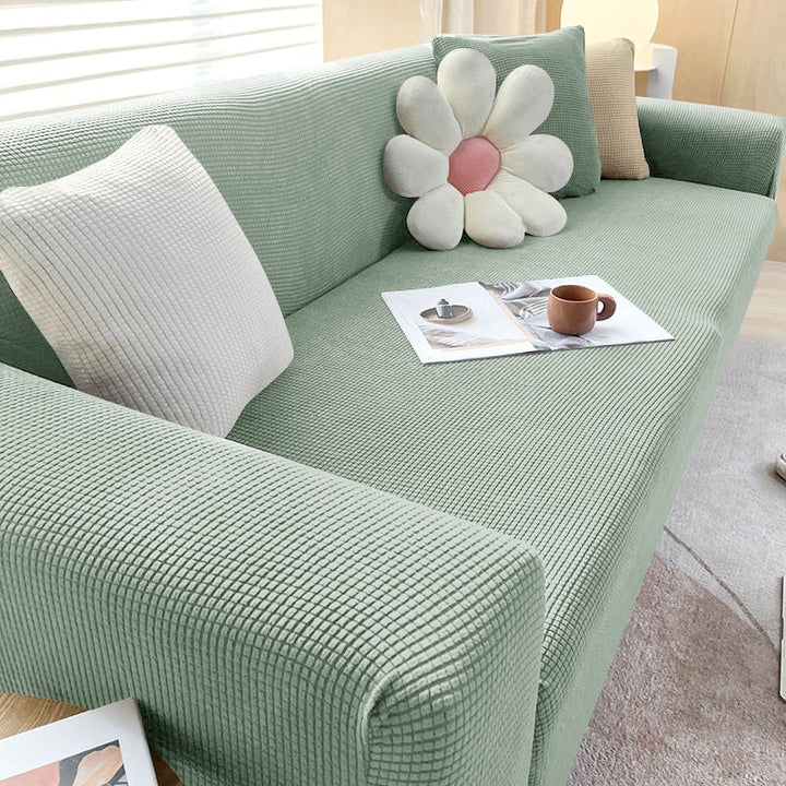 Sofahusse | Stilvoll Einfarbig Dehnbar Vielseitig Langlebig Elastisch-1-Sitzer (90-140cm)-Grün-Luzern Mode